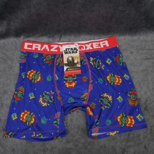 Star Wars The Mandalorian Baby Yoda Christmas Crazy Boxer Brief Brief - L - Picture 1 of 5