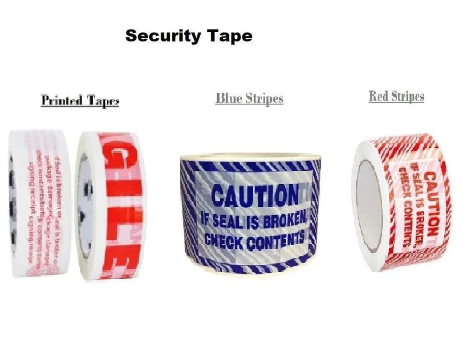 Printed Tape Fragile Tamper Evident Security Tape Select: Mil, Size, Color & Qty - Image 1 of 1