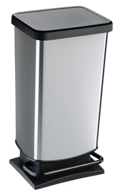 Rotho PASO Treteimer 40L – Edelstahloptik, Trittfunktion, geruchsdicht, robust - Bild 1 von 4