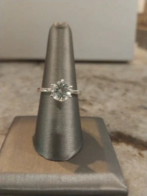 Karis Montezuma Prasiolite Solitario Ajustable Anillo/Plat.Bond, Talla 8, TCW = 1,85 ct Foto 1 de 4