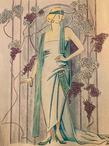 Zeichnung 1930 Portrait Bleistift Papier Frau Jugendstil Deko Kunst Hand Belle Epoque 20.Jh. - Bild 1 von 9