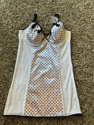 Lencería grande vintage Fredericks of Hollywood nueva con etiquetas negra/blanca Foto 1 de 4