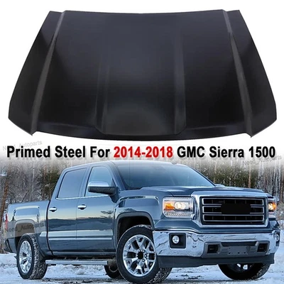 Primed Front Hood Panel For 2014 2015 2016 2017 2018 GMC Sierra 1500 Foto 1 de 4