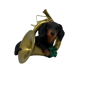 Danbury Mint Dachshund Christmas Ornament Weenie Dog Holiday Merriest Musician - Picture 1 of 11