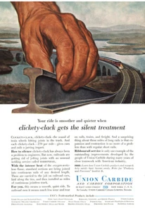 1956 Union Carbide: Clickety-Clack Silent Treatment Vintage Print Ad - Picture 1 of 1