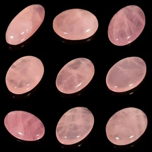 FABULOUS NATURAL TRANSLUCENT HOT PINK ROSE QUARTZ OVAL CABOCHON GEMSTONE CB- - Picture 1 of 10