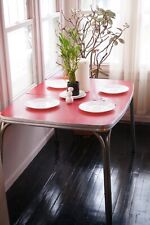 Vintage 1950's Red Chrome Formica Dining Table Mid Century Modern  *GORGEOUS!!!