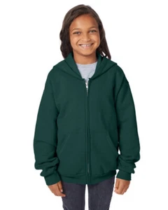 Hanes P480 Youth 7.8 oz. EcoSmart 50/50 Full-Zip Hooded Sweatshirt - Picture 1 of 6