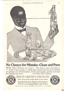 AD PABST Blue Ribbon Beer - Black Server - Served in Leading Hotels - Picture 1 of 1