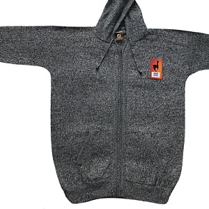 NEW Men Handmade ANDEAN ALPACA Gray zip Hoodie Sweater Sz L