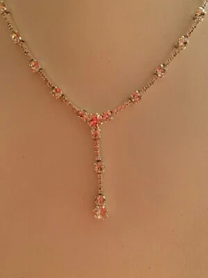 Collar Frontal Lariat Cristal Tono Plata Carolee S208 Nuevo Sin Etiquetas Foto 1 de 4