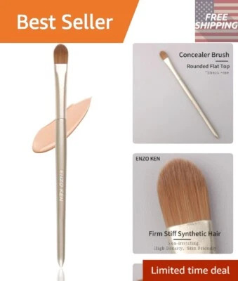 Cepillo corrector ergonómico de madera de abedul - Aplicación impecable debajo de los ojos en dorado Foto 1 de 4