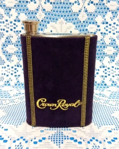Crown Royal FLASK 8 oz. STAINLESS STEEL Purple Case / Cover WHISKEY Portable - Picture 1 of 15