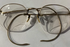 Brille Drahtrand Sechseckform Gold Antik - Bild 1 von 7