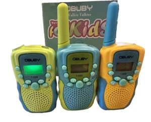 Obuby Toys for 3-12 Year Old ~ 3 Walkie Talkies Yellow,Blue &Orange 22 Channels - Picture 1 of 24
