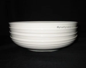 Mikasa Ciara Shallow Pasta Bowls - Set of 4 - White Bone China - 8" New - Picture 1 of 5