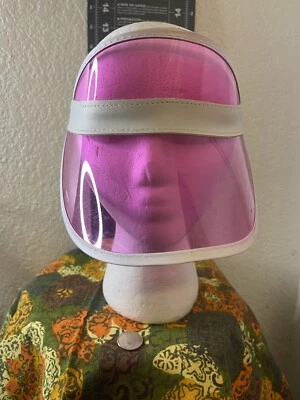 Clear Pink Plastic Sun Visor Tennis Beach Bingo Vegas Dealer Golf Sport Visor - Image 1 of 3