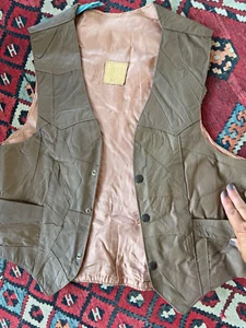 Vintage Boho/Biker Tan Vest Leather 70's patchwork Size: S - Picture 1 of 4