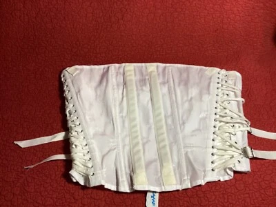 De colección CAMP Acero/Vinilo Deshuesado Cremallera Encaje FAJA CORSÉ Brocado Blanco Talla 40 #9478 Foto 1 de 4