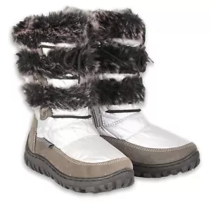 Ladies Cushion Walk Mid Calf Warm Fur Lined Winter Snow Zip Up Boots Shoes Sizes - Picture 1 of 6