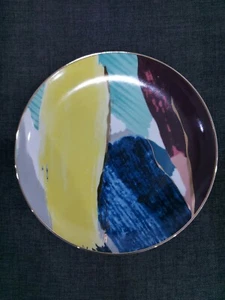 Set of 4 Luxury Abstract Cloud Pattern Porcelain plate - Yellow 8 inch - Picture 1 of 11