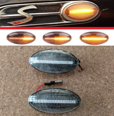 R52 MINI Cooper S JCW LED Dynamic Sequential Flowing Indicators Repeaters Clear - Image 1 of 3