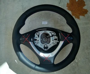 07-14 BMW X5 E70 X6 E71 NEW NAPPA LEATHER ERGONOMIC INLAYS STEERING WHL THICK - Picture 1 of 11