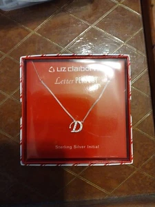 Sterling Silver Letter "D" Pendant Necklace by Liz Claiborne Letter Perfect - Picture 1 of 3
