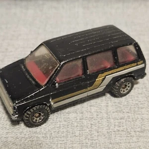 Matchbox 1984 Dodge Caravan sliding door .Black with stripes Red Interior - Picture 1 of 6