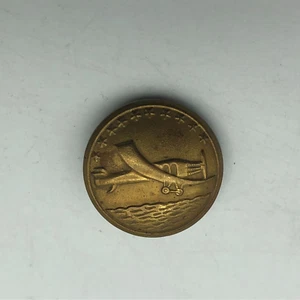 Prop Airplane Button Under Stars Above Water Wobble Shank Aviation Vintage - Picture 1 of 12