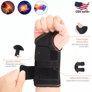 Right Hand Wrist Brace Carpal Tunnel Support Splint Hand Sprain Arthritis Sport - Picture 1 of 7