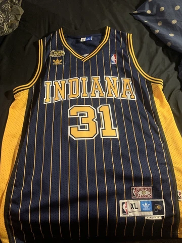 reggie miller jersey xl With 2000 nba finals patch Cover