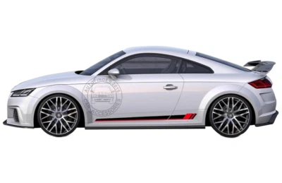 2PCS Car Door Side Stickers For Audi TT RS A3 A4 Vinyl Racing Stripe Decals - Image 1 of 4