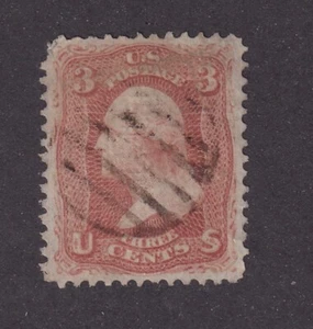 MATT'S STAMPS US SCOTT #94 GEORGE WASHINGTON 3-CENT F-GRILL USED XF/SUP95 CV$500 - Picture 1 of 3