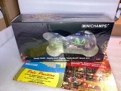 122153046 MINICHAMPS 1:12 YAMAHA 2015 V. ROSSI L.E. 1704 PCS SHIP. WORLD. - Immagine 1 di 4