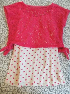 Faded Glory Pink/White Girls Tank Top ~ Size L 10/12 - Picture 1 of 1
