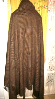 ERMENEGILDO ZEGNA КОРИЧНЕВЫЙ 100% КАШЕМИР БРОСИТЬ ОДЕЯЛО ТКАНИ ШАЛЬ ИТАЛИИ 68 X 75 - Изображение 1 из 4