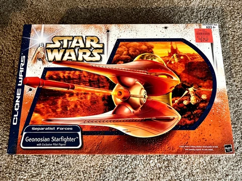 STAR WARS The CloneWars GEONOSIAN STARFIGHTER w/Exclusive Pilot Figure Cover