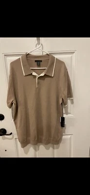 NWT Men’s Marconi Short Sleeve Sweater. Brown. Size XL. - Image 1 of 4