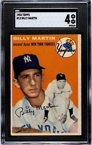 1954 Topps BILLY MARTIN Yankees #13 SGC 4 VG/EX Condition!