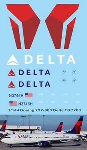 1/144 Decals per  Boeing 737 800 Delta Airlines livery TB Decal TBD780 - Picture 1 of 1