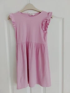 GIRLS H&M PINK COTTON PULL ON STYLE DRESS AGED 8/10 YRS - Picture 1 of 5