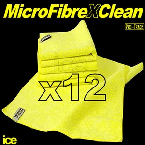 12 x LARGE TRADE QUALITY SOFT MICROFIBRE CLEANING WAX POLISHING DUSTING CLOTHS - Picture 1 of 1