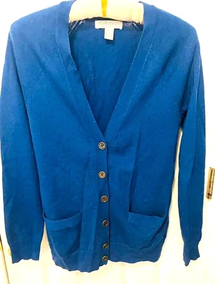 Suéter cárdigan de lana azul real Forever 21 Essentials para mujer - talla pequeña Foto 1 de 2