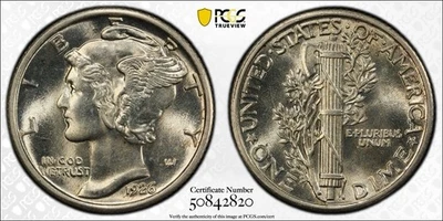 1926 Mercury Dime 10c -  PCGS MS64 - Blast White PQ - Image 1 of 3