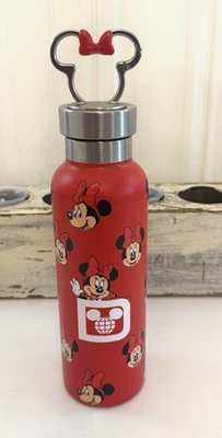 Mosquetón botella agua acero inoxidable rojo Disney Minnie Mouse Walt Disney World Foto 1 de 4