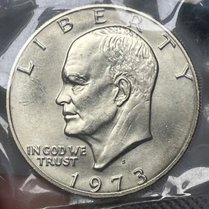 1973 S Eisenhower 40% Silver Dollar Uncirculated Blue Envelope  COA OGP B16 - Picture 1 of 6