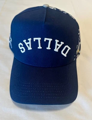 NEW Dallas Cowboys x TRUE BRVND Brand Navy Paisley Adjustable Snapback Hat Cap - Image 1 of 4