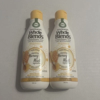 2 Mezclas Enteras GARNIER ACONDICIONAMIENTO Leche Vegetal Reparador Miel Cabello Dañado Foto 1 de 2