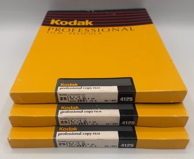 3 NEW Boxes of 25 Each Kodak Professional Copy Film 4125, 8''X10'', EXP 2/1997 - Image 1 of 4